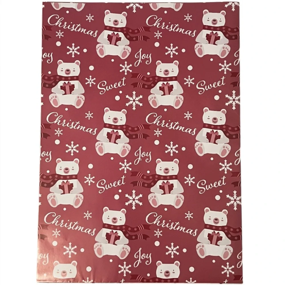 Christmas Wrapping Paper Set - Red, White, Pink